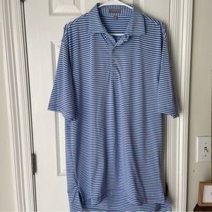 Peter Millar Summer Comfort polo shirt mint-green purple stripe excellent